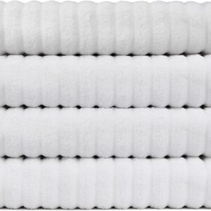 Luxe and soft Brazilian Wave Stripe 100% Ringspun Cotton Loop Towel for Home Pool, Bath, Spa