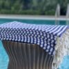 100% Turkish Cotton Pestemal Striped Beach and Travel Towel with Fringe - Soft, Absorbent, Compact & Stylish. Throw, Cover Up, Shawl, Blanket