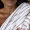 Luxe and soft Brazilian Wave Stripe 100% Ringspun Cotton Loop Towel for Home Pool, Bath, Spa